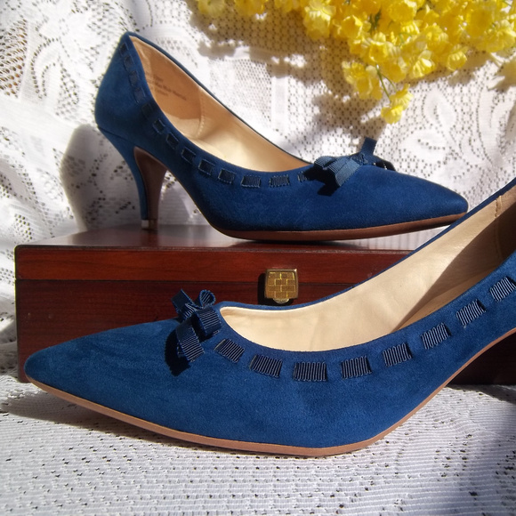 Kelly & Katie Shoes - Kelly & Katie Blue Kitten Heels